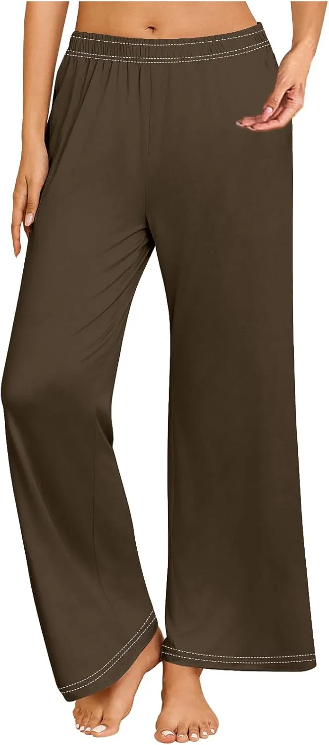 Women's Pajamas Pants Straight Wide Leg Casual Slacks Lounge at Home Daily Routine Cozy Leisure Sleeping Pants