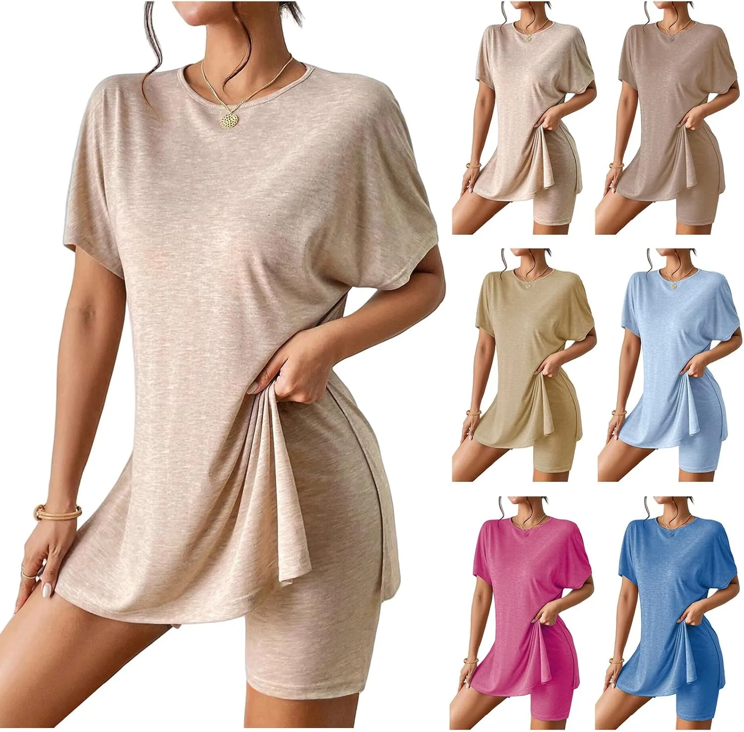 Women's Pajamas Sets Soft 2 Piece Casual Loose Tops Flowy Wide Leg Pants Sleepwear Lounge Set Loungewear Outfits