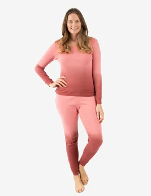 Women's Pink Ombré Tie Dye Cotton Pajamas