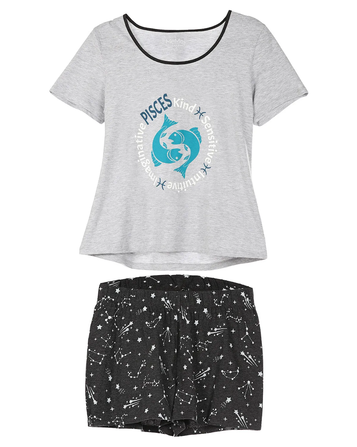Women's Pisces Zodiac Sign PJ Short Set