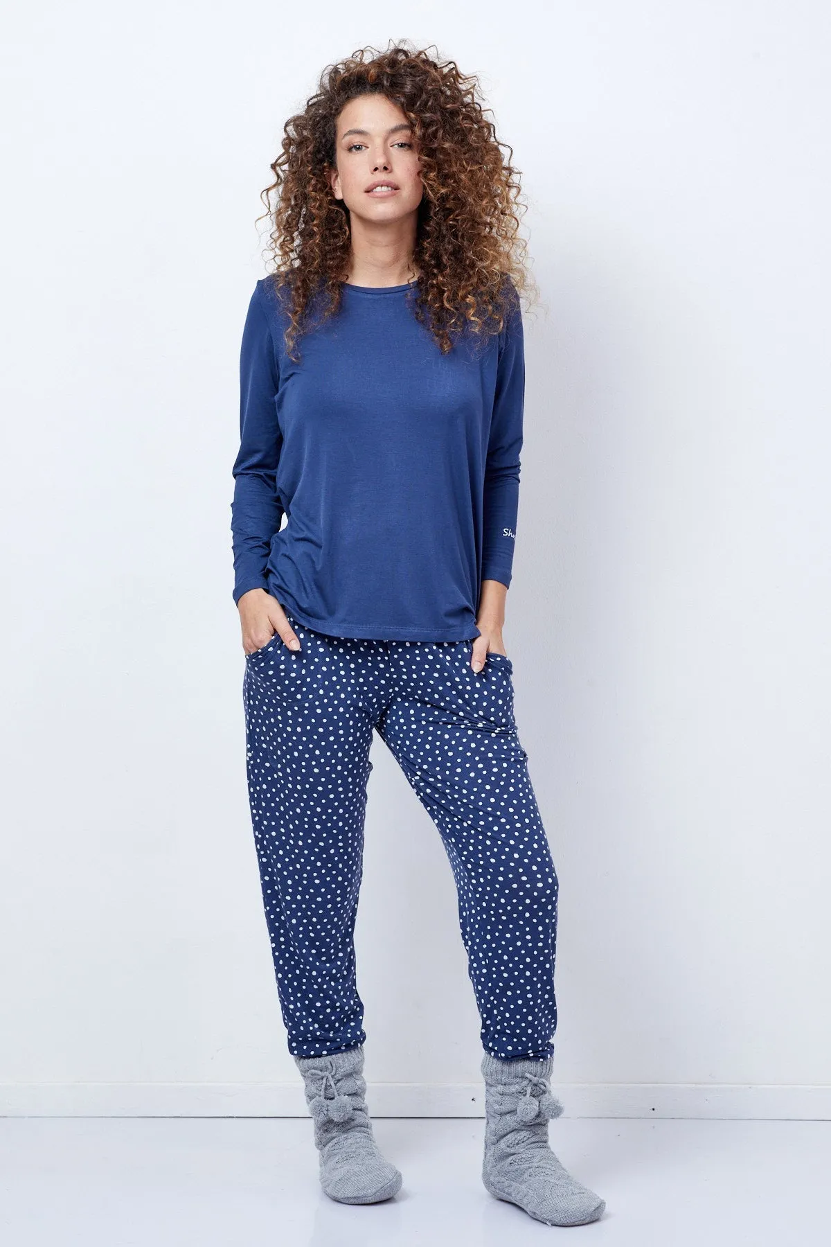 Women's Round Collar Pajamas Set
