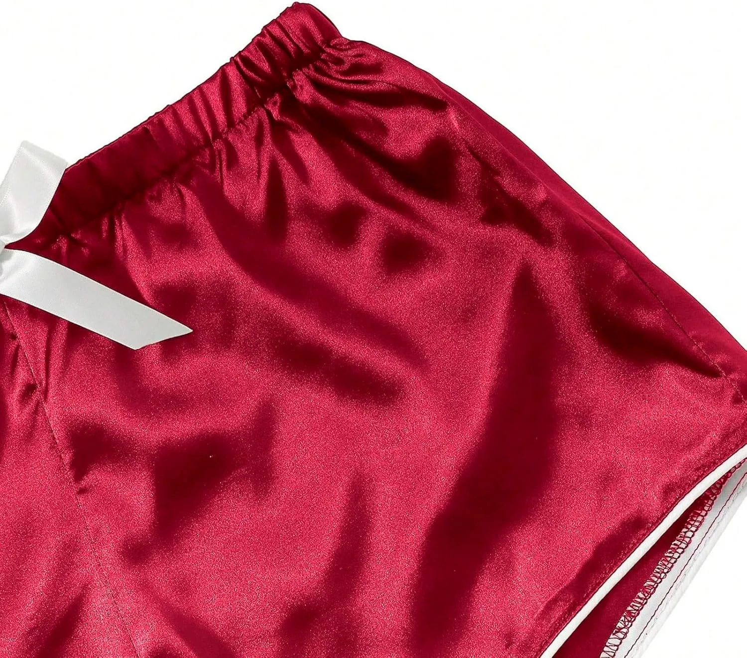 Womens Satin Plus Size Short Sleeve Shorts Pajamas Set Button down Tshirt 2piece Red Sleepwear Nightwear Soft Pjs Lounge Sets