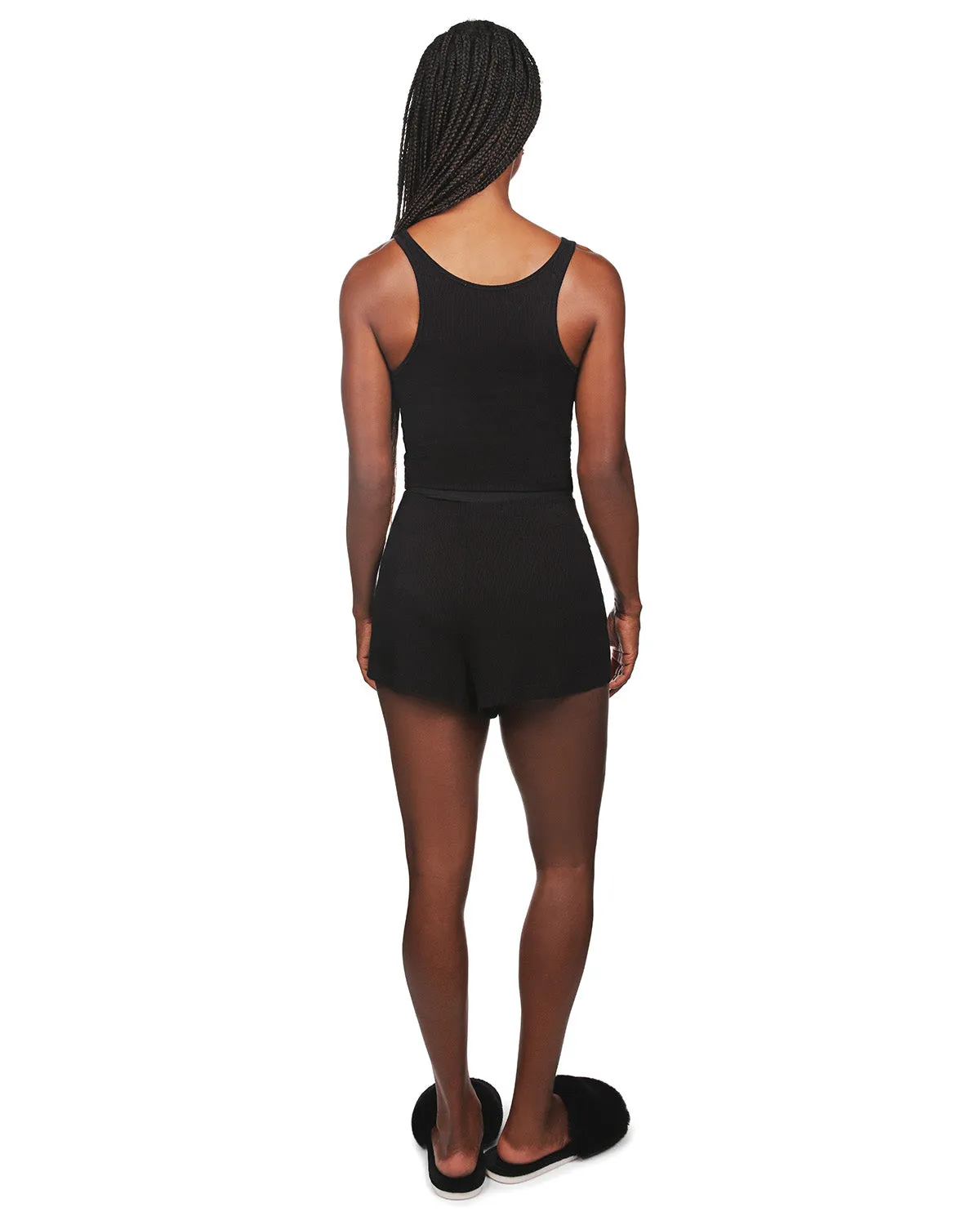 Women's Soft Luxe Matching Ribbed Tank Top and Short Set