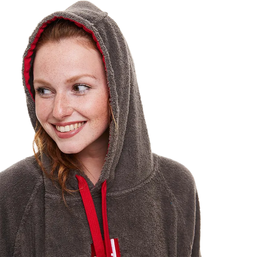 Women's Towelling Change Robe - Grey