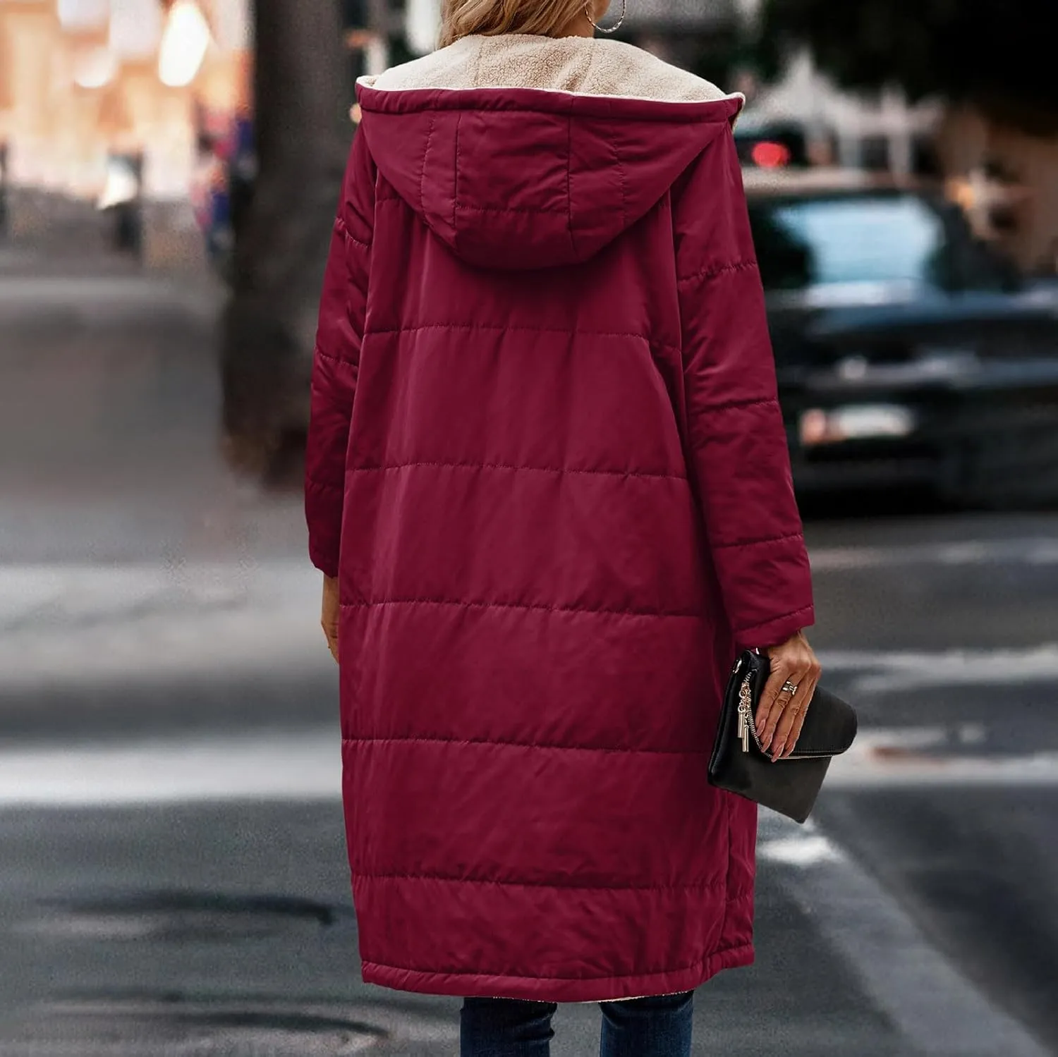 Womens Winter Jacket Jacket Hooded Puffer Jacket Lightweight Winter Coat Hooded Maxi Length Winter Jackets for Women