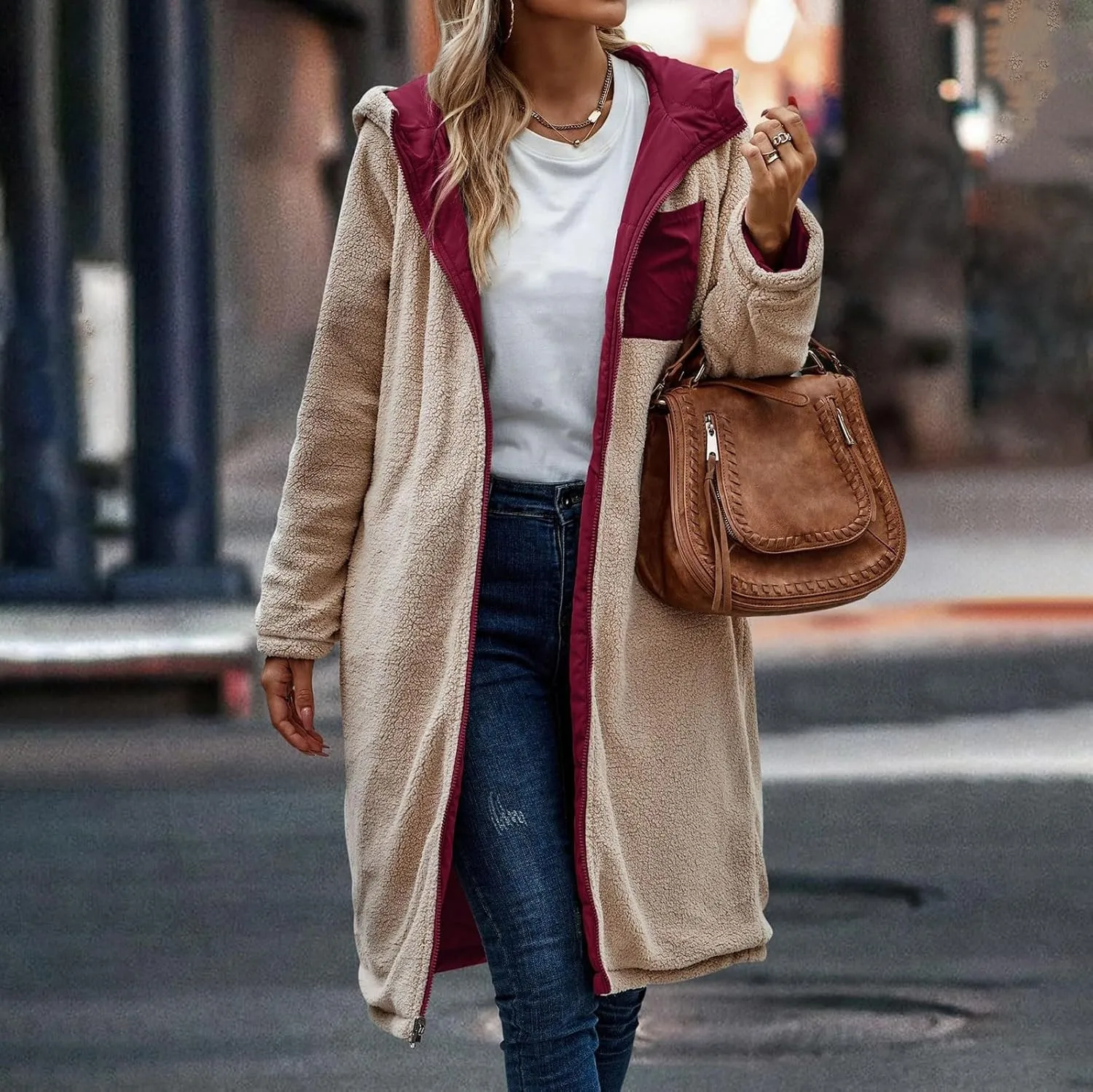 Womens Winter Jacket Jacket Hooded Puffer Jacket Lightweight Winter Coat Hooded Maxi Length Winter Jackets for Women