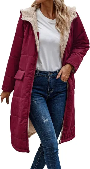 Womens Winter Jacket Jacket Hooded Puffer Jacket Lightweight Winter Coat Hooded Maxi Length Winter Jackets for Women