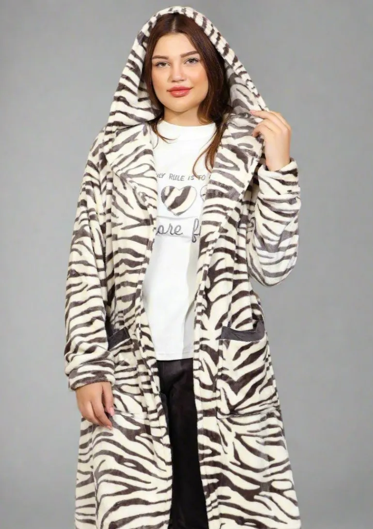 Women's winter pajamas, 3 pieces, T-shirt   pants   short robe