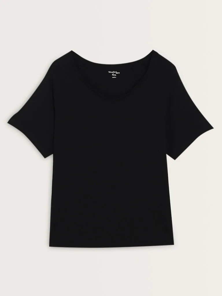 Wunderlove Solid Black Supersoft T-Shirt