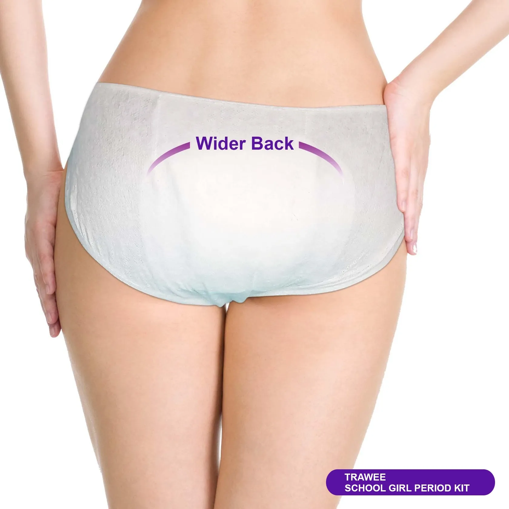 XL Size Period Panties for School Girls.Disposable Menstrual Panties with High Absorption capacity Liners. Hygienic Leak-Proof protection for long School-hours without Stains or Wetness.TRAWEE- School Girl Period Kit.