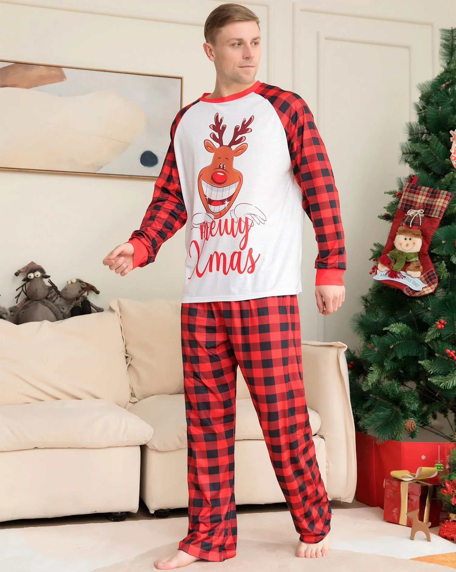 Xmas Family Pajamas Matching 2023 New Year Christmas Outfits Adult Dad Mother And Daughter Son Sleepwear Baby Boys Girls Clothes