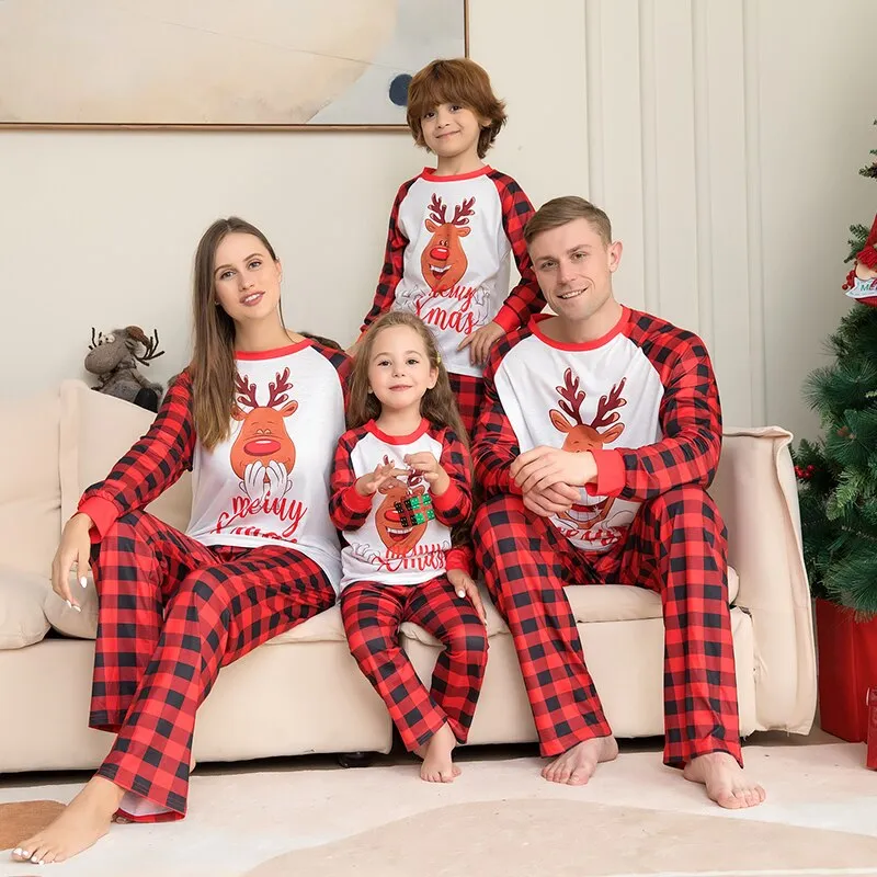 Xmas Family Pajamas Matching 2023 New Year Christmas Outfits Adult Dad Mother And Daughter Son Sleepwear Baby Boys Girls Clothes
