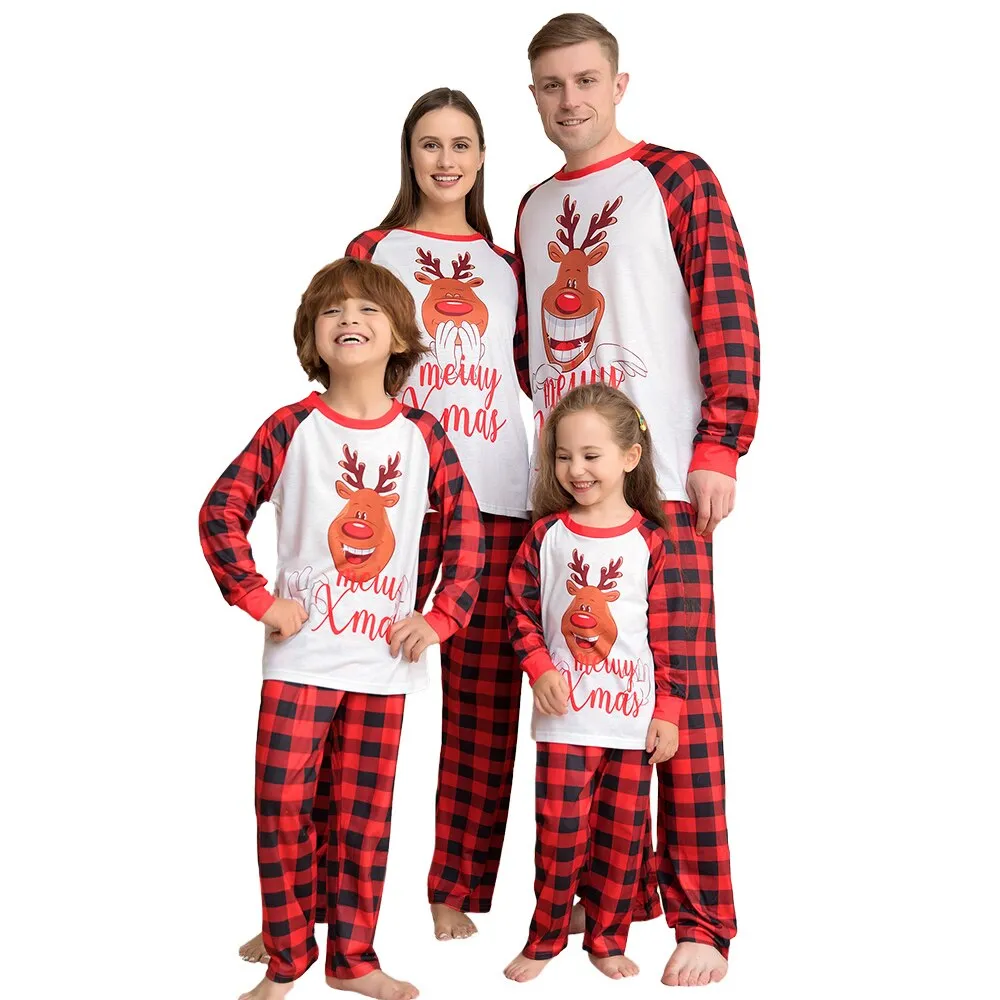 Xmas Family Pajamas Matching 2023 New Year Christmas Outfits Adult Dad Mother And Daughter Son Sleepwear Baby Boys Girls Clothes