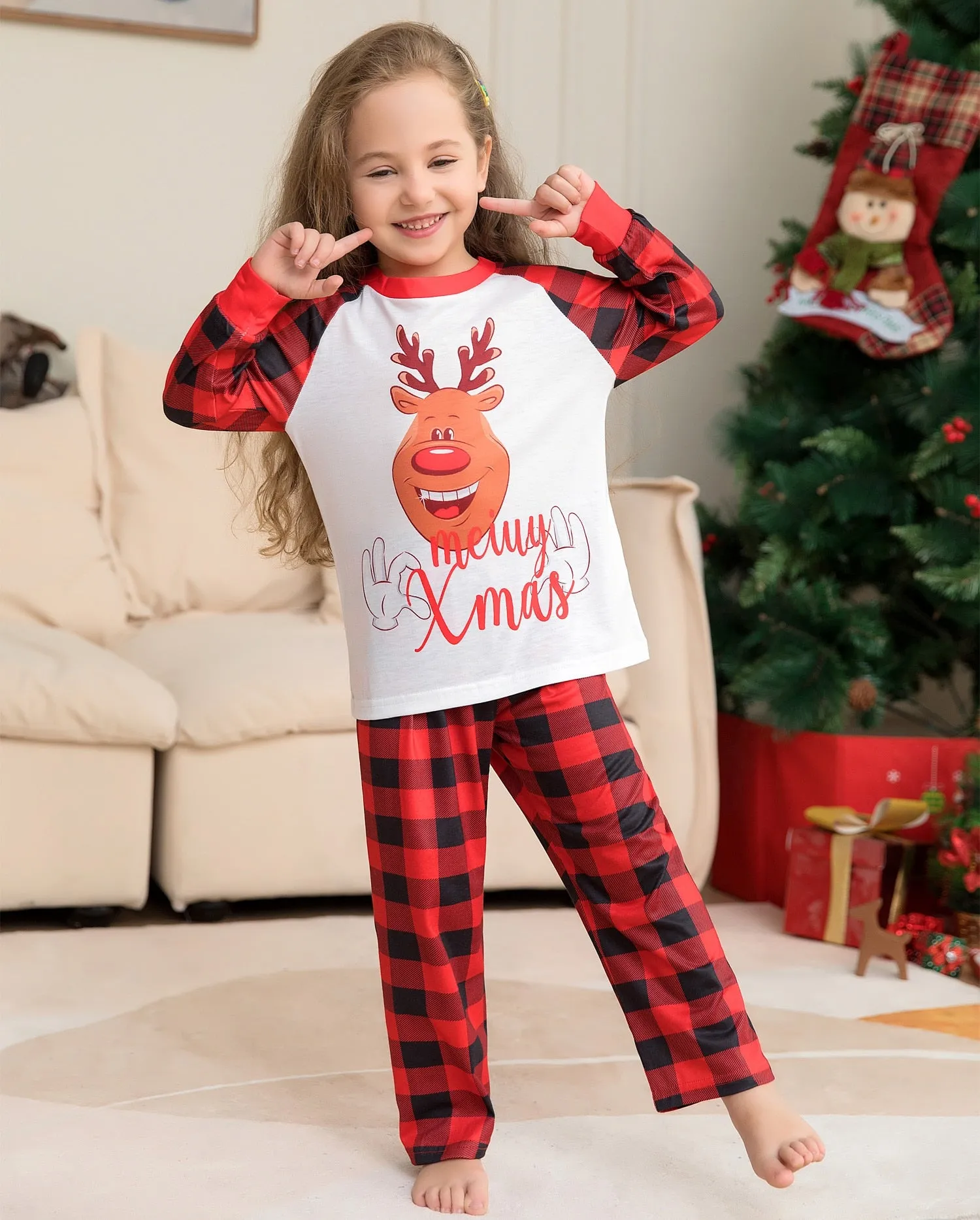 Xmas Family Pajamas Matching 2023 New Year Christmas Outfits Adult Dad Mother And Daughter Son Sleepwear Baby Boys Girls Clothes