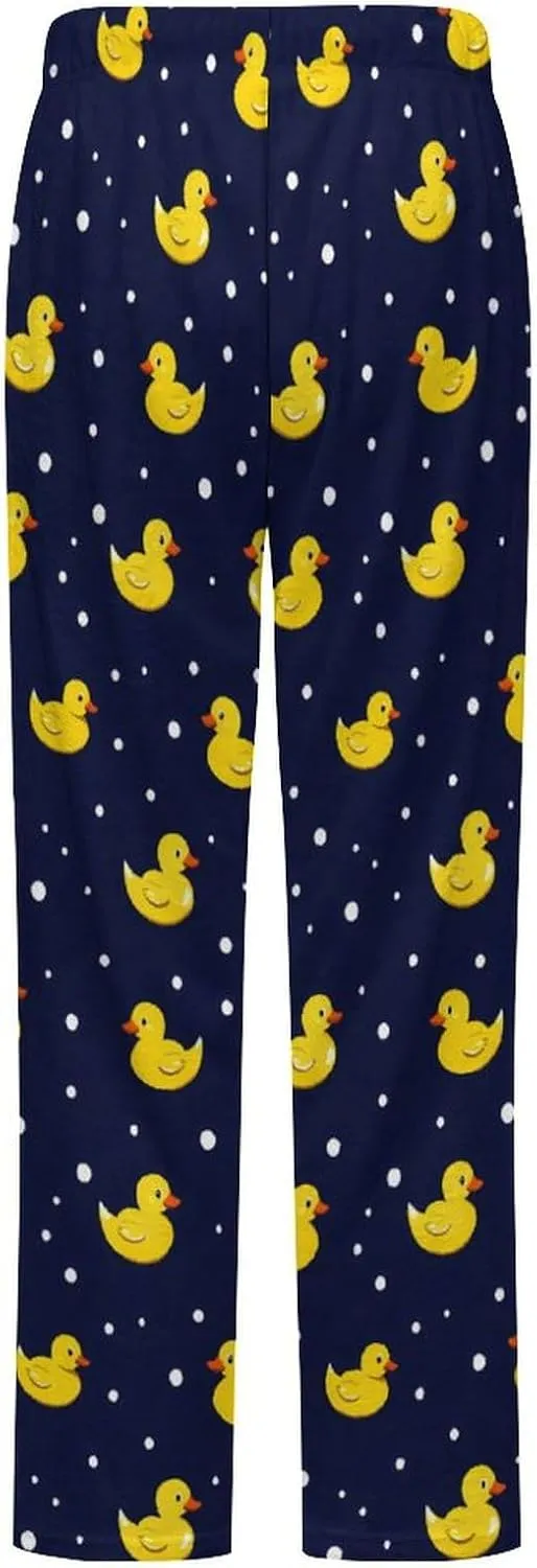 Yellow Rubber Duck Women's Pajama Pants Fleece Warm Pj Bottoms Sleepwear Lounge Pants Loungewear