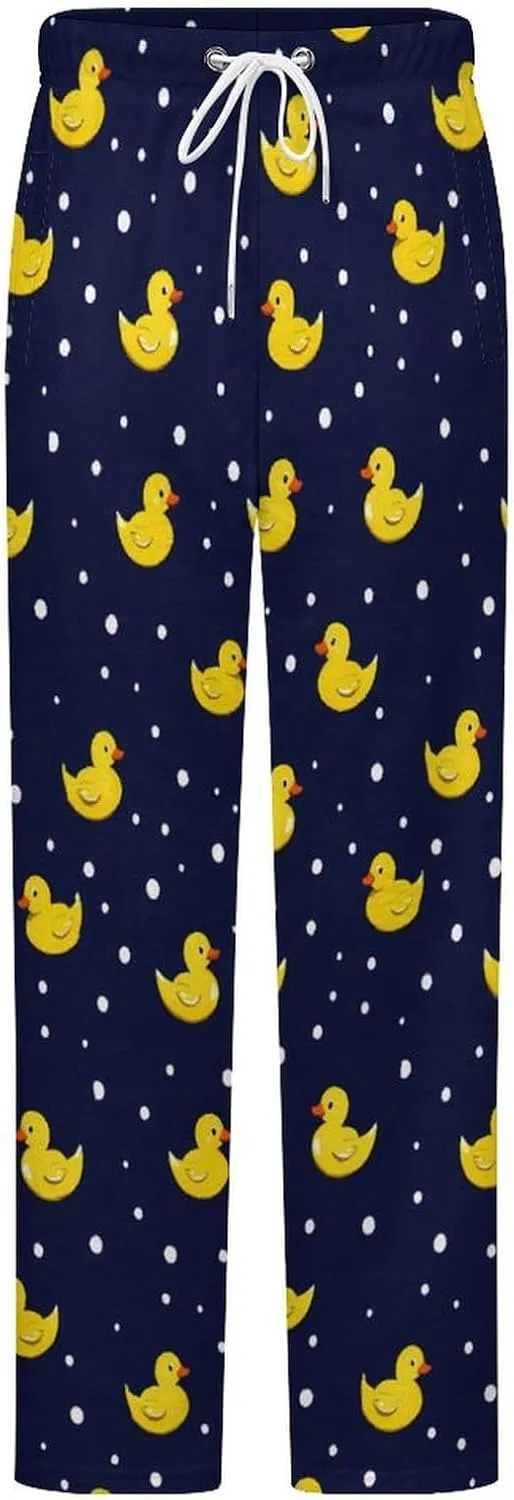 Yellow Rubber Duck Women's Pajama Pants Fleece Warm Pj Bottoms Sleepwear Lounge Pants Loungewear