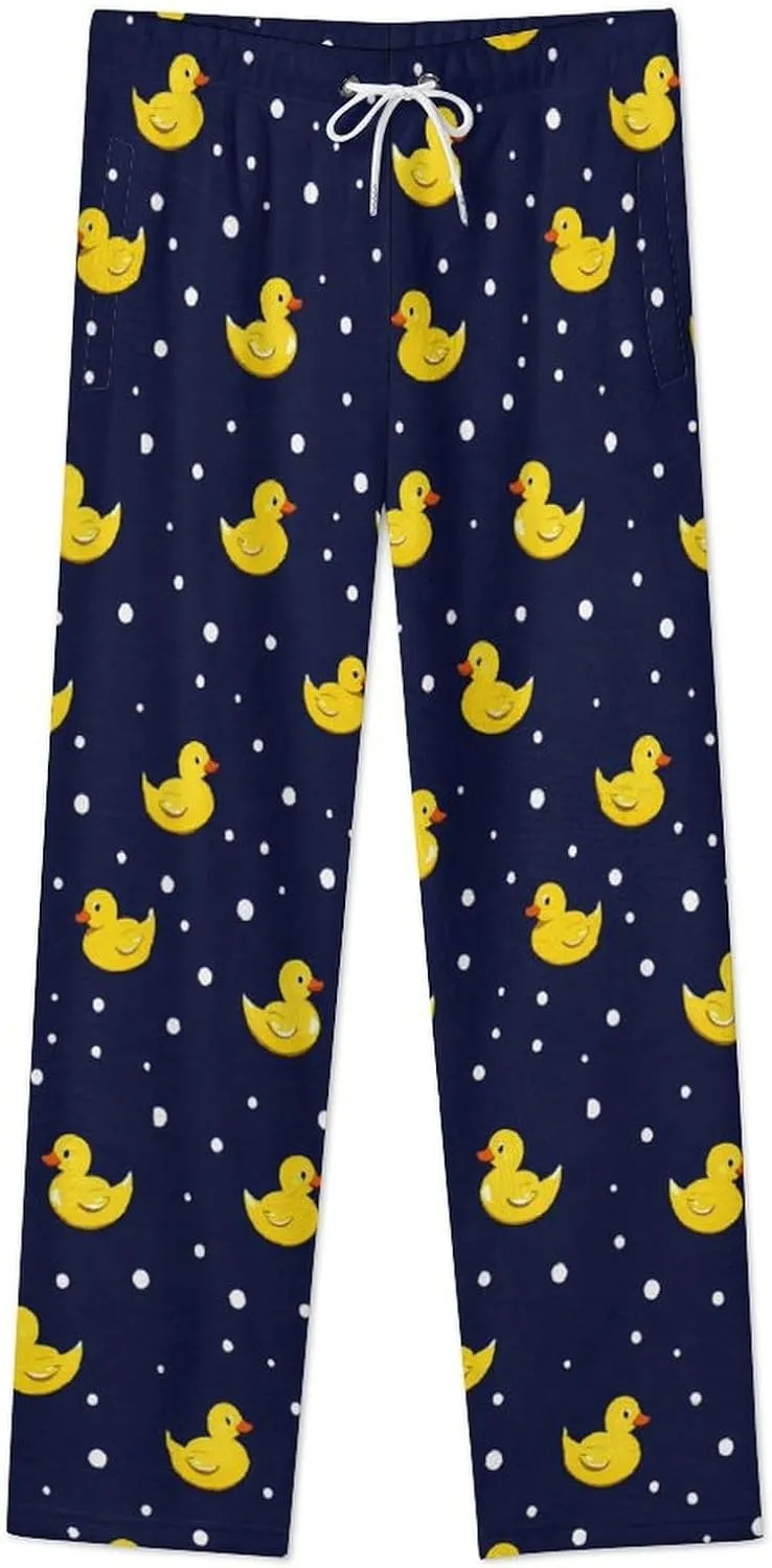 Yellow Rubber Duck Women's Pajama Pants Fleece Warm Pj Bottoms Sleepwear Lounge Pants Loungewear