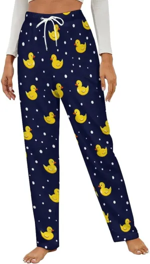 Yellow Rubber Duck Women's Pajama Pants Fleece Warm Pj Bottoms Sleepwear Lounge Pants Loungewear