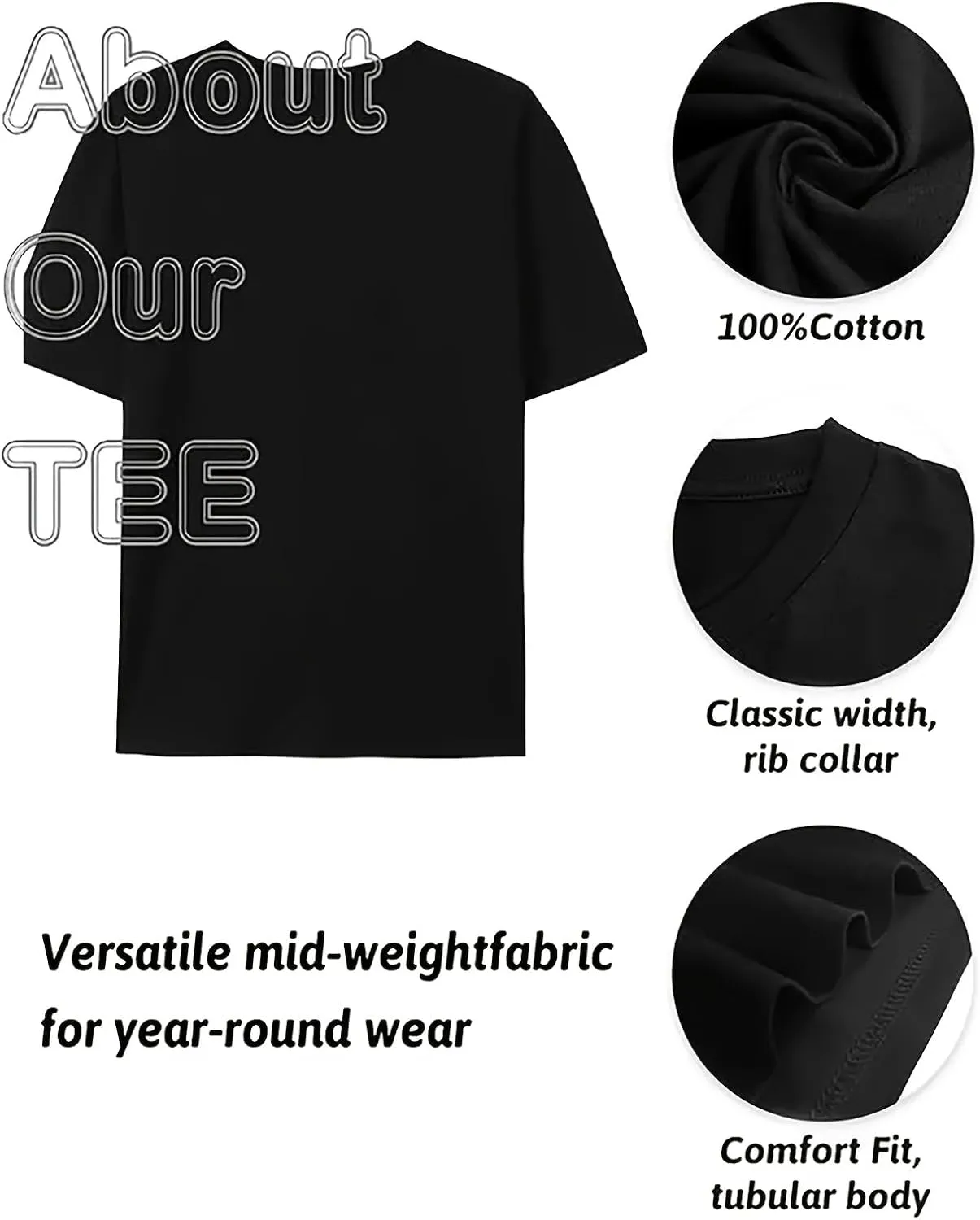 Youngsters' Cotton T-Shirt, 100% Cotton Crew Neck Tee, Casual Style, Medium Stretch Knit Fabric
