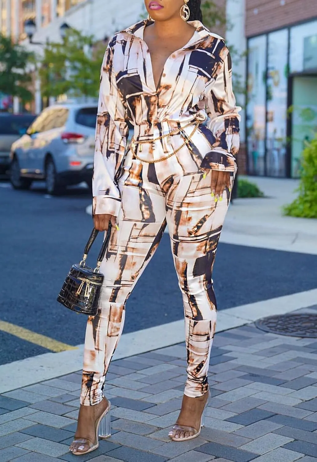YouSexy 2 Piece Legging Pant Sets for Women Floral Print Long Sleeve Tracksuits Outfits