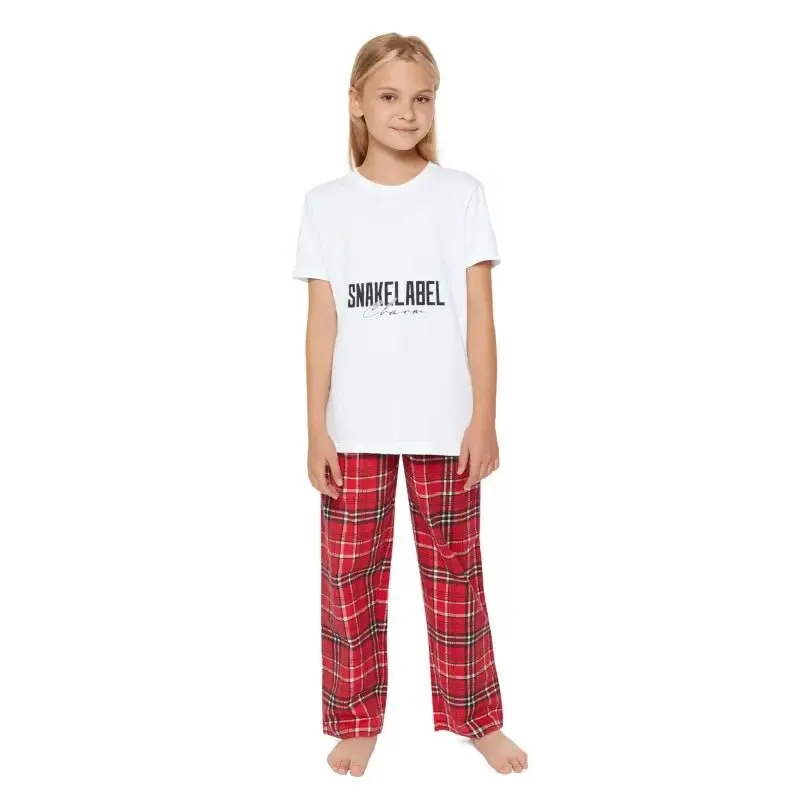 Youth Holiday Outfit Set with 100% Cotton Comfort and Trendy Plaid Design