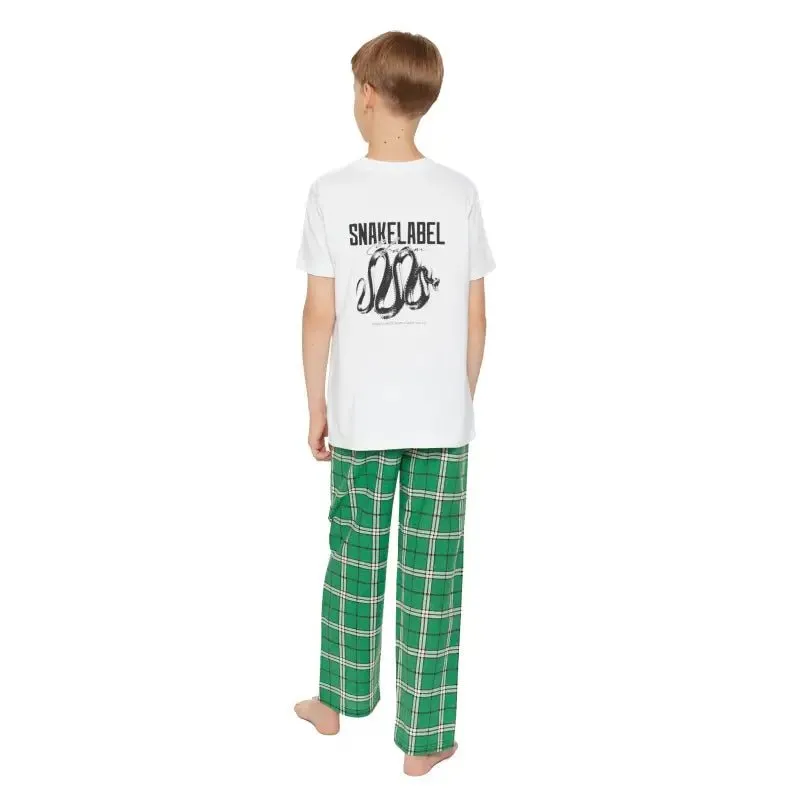 Youth Holiday Outfit Set with 100% Cotton Comfort and Trendy Plaid Design