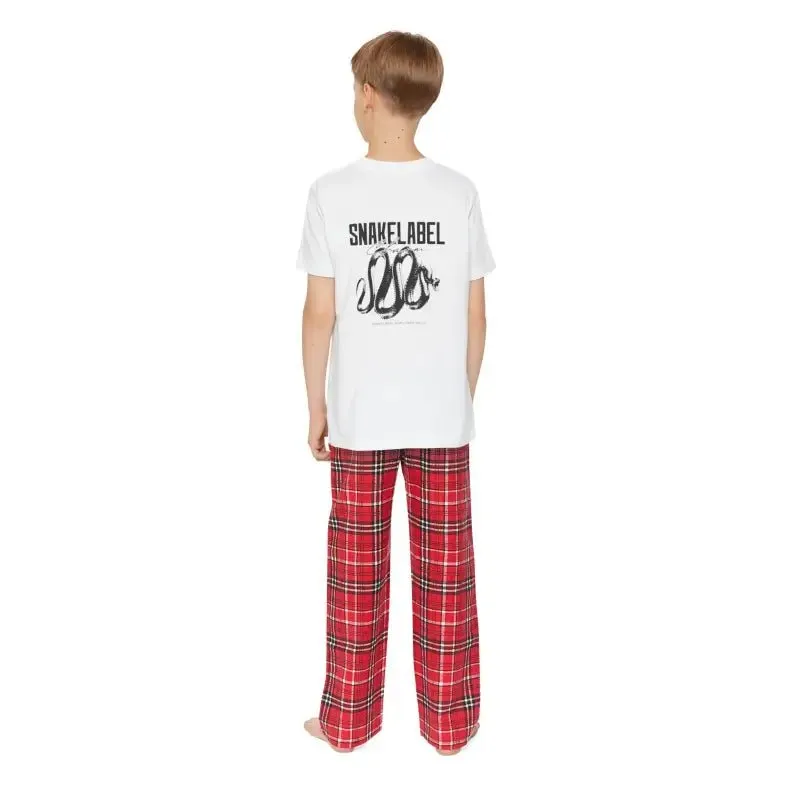 Youth Holiday Outfit Set with 100% Cotton Comfort and Trendy Plaid Design