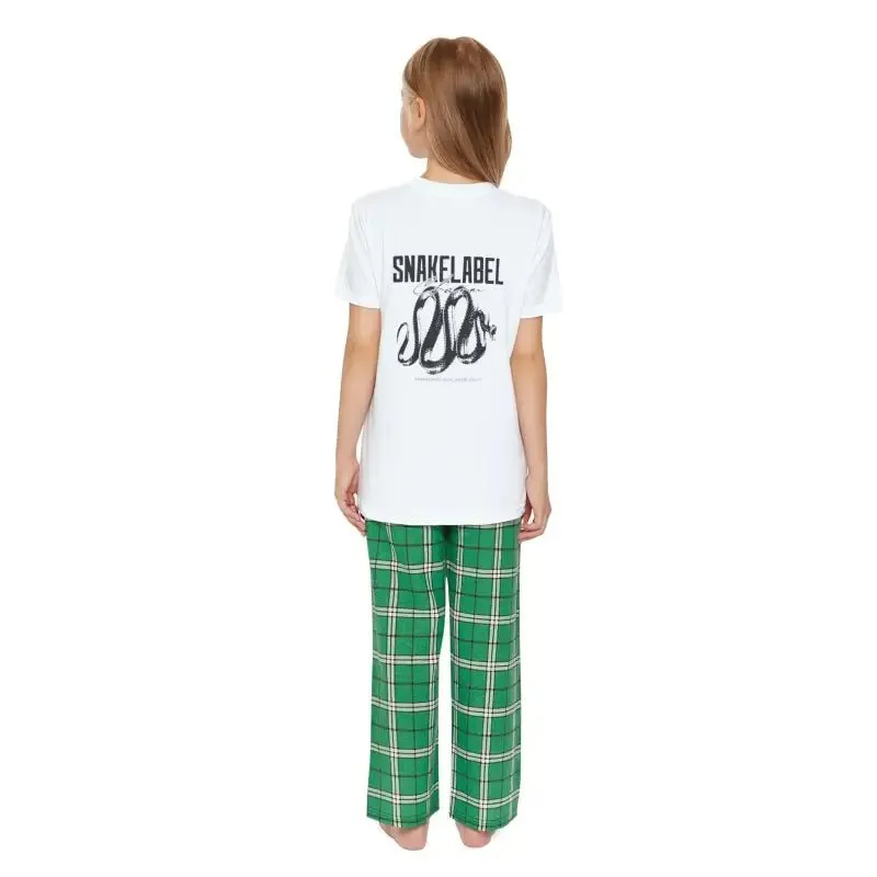 Youth Holiday Outfit Set with 100% Cotton Comfort and Trendy Plaid Design