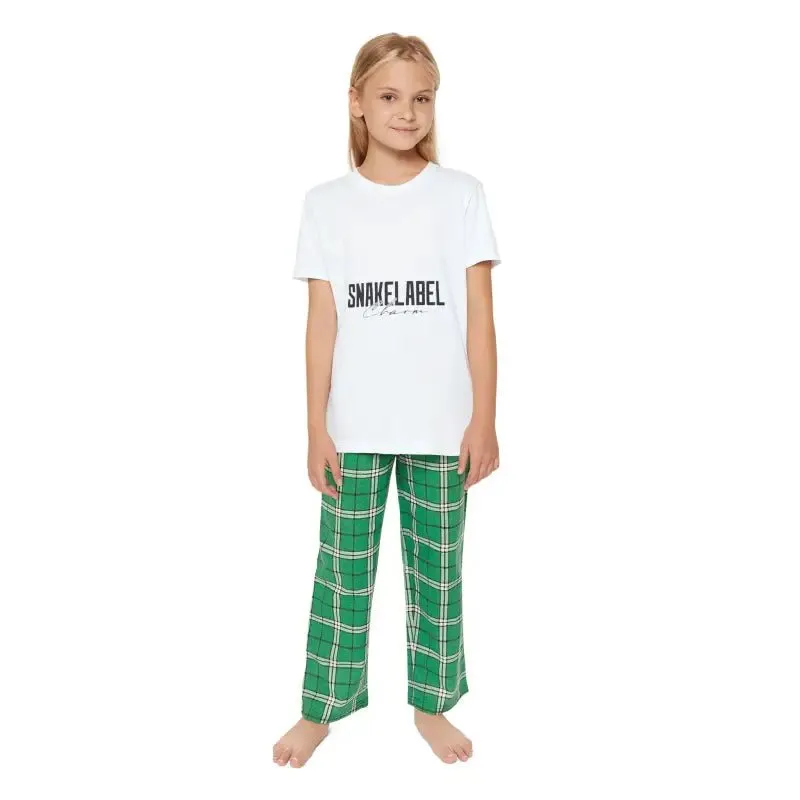 Youth Holiday Outfit Set with 100% Cotton Comfort and Trendy Plaid Design