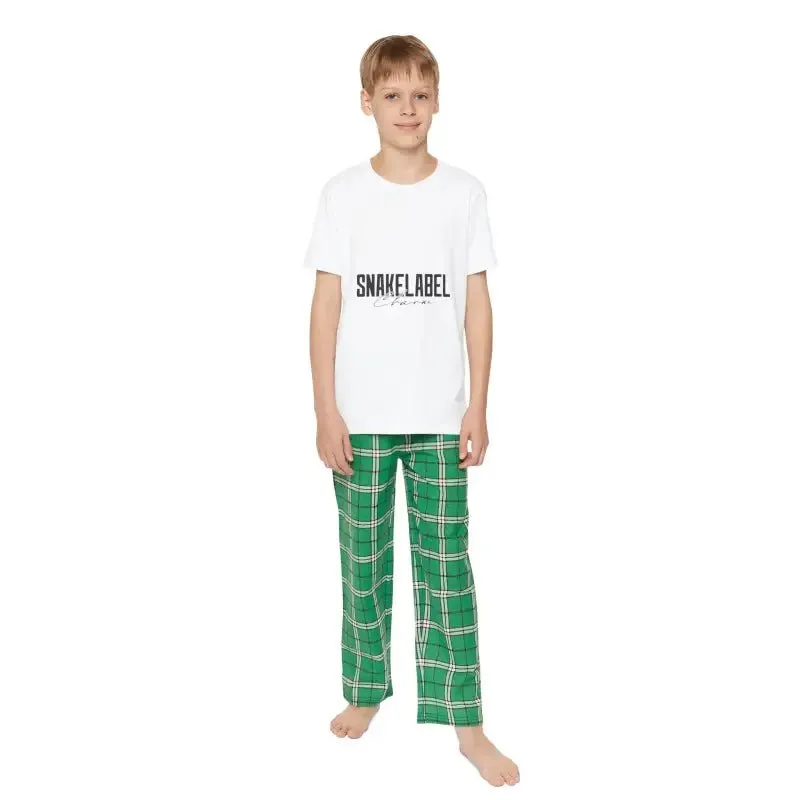 Youth Holiday Outfit Set with 100% Cotton Comfort and Trendy Plaid Design