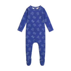 Zeebra Kids Cobalt Blue Scattered Zeebra Footie Pajamas