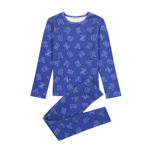 Zeebra Kids Cobalt Blue Scattered Zeebra Pajamas