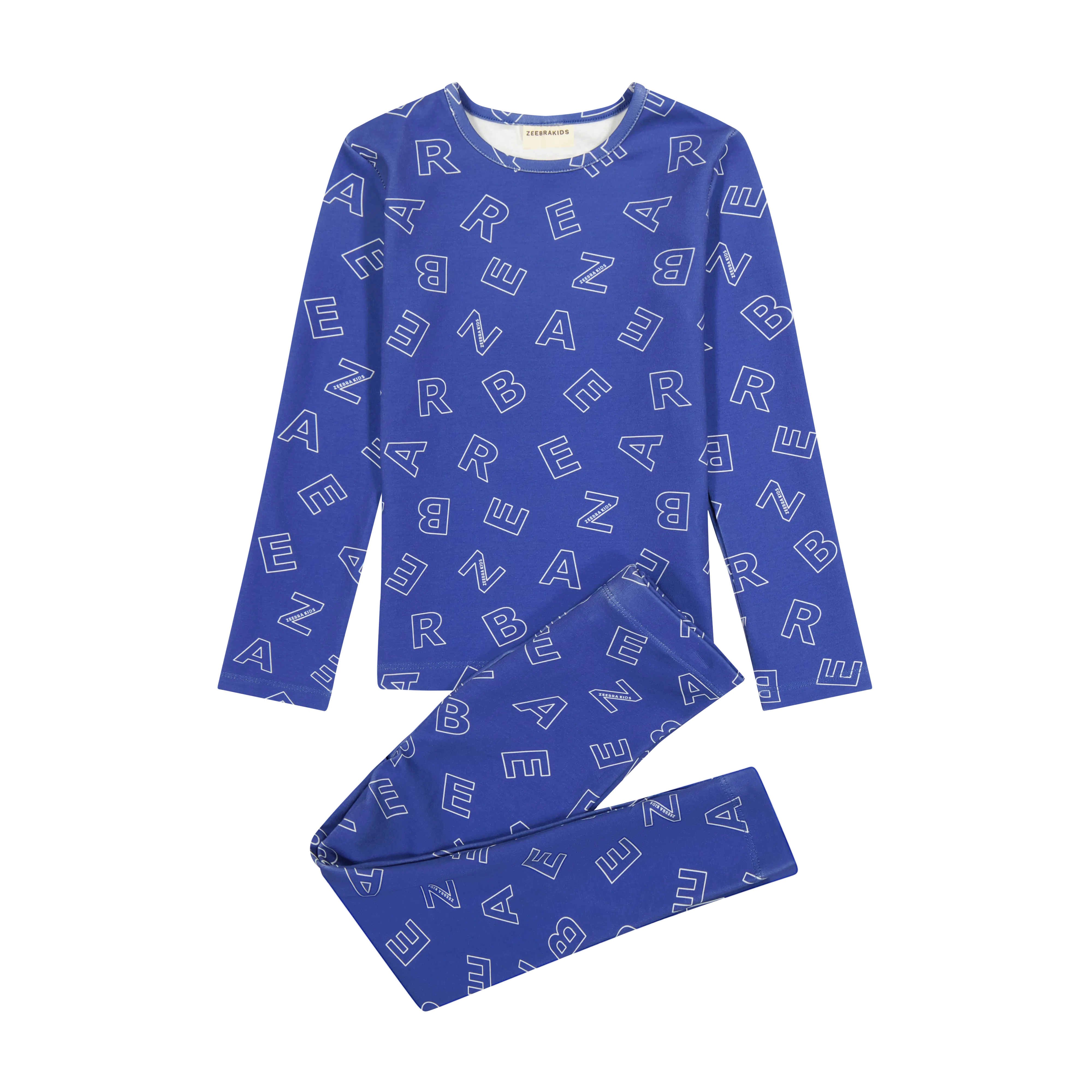 Zeebra Kids Cobalt Blue Scattered Zeebra Pajamas