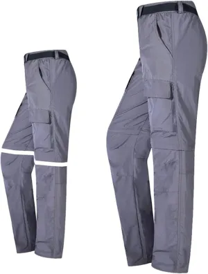 Zeiyignr Men's Outdoor Casual Detachable Quick Dry Lightweight Hiking Cargo Pants with Multi Pockets Camping Fishing Pants